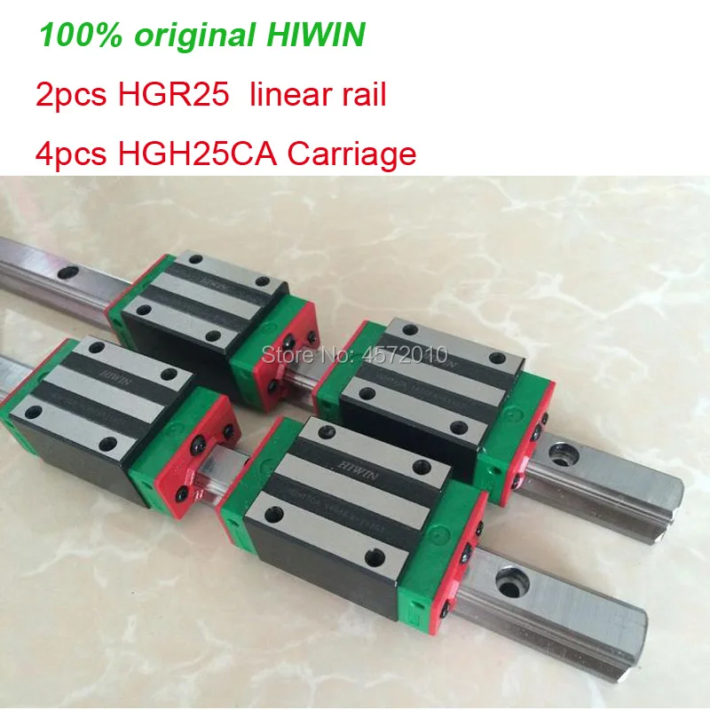 2 шт. 100% Оригинал HIWIN линейный рельс направляющей HGR25 600 650 700 750 800 мм + 4 HGH25CA или HGW25CA