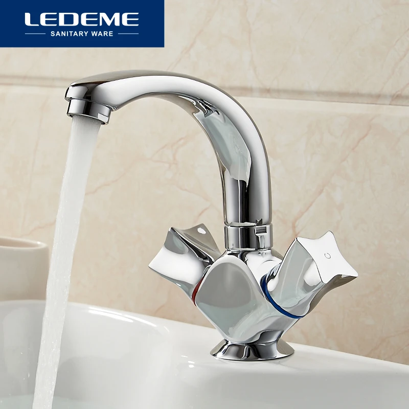 LEDEME Смеситель для умывальника латунь Цвет: хром L1087 2|basin faucet|waterfall faucetbathroom faucet |