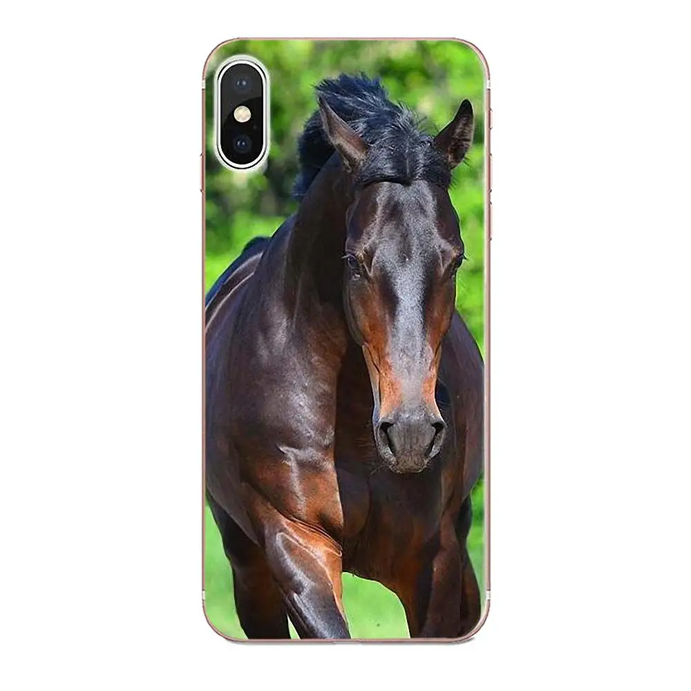 ТПУ защитный чехол для Apple iPhone X XS Max XR 4 4S 5 5C 5S SE 6 6S 7 8 Plus Отличные Красивые лошади