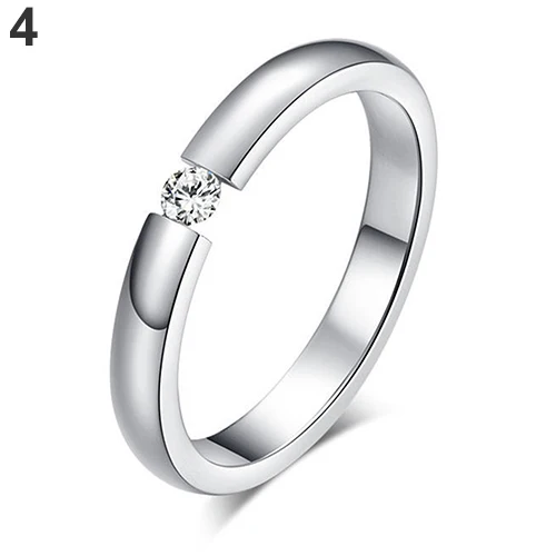 Модный титановый стальной со стразами инкрустированное обручальное кольцо для