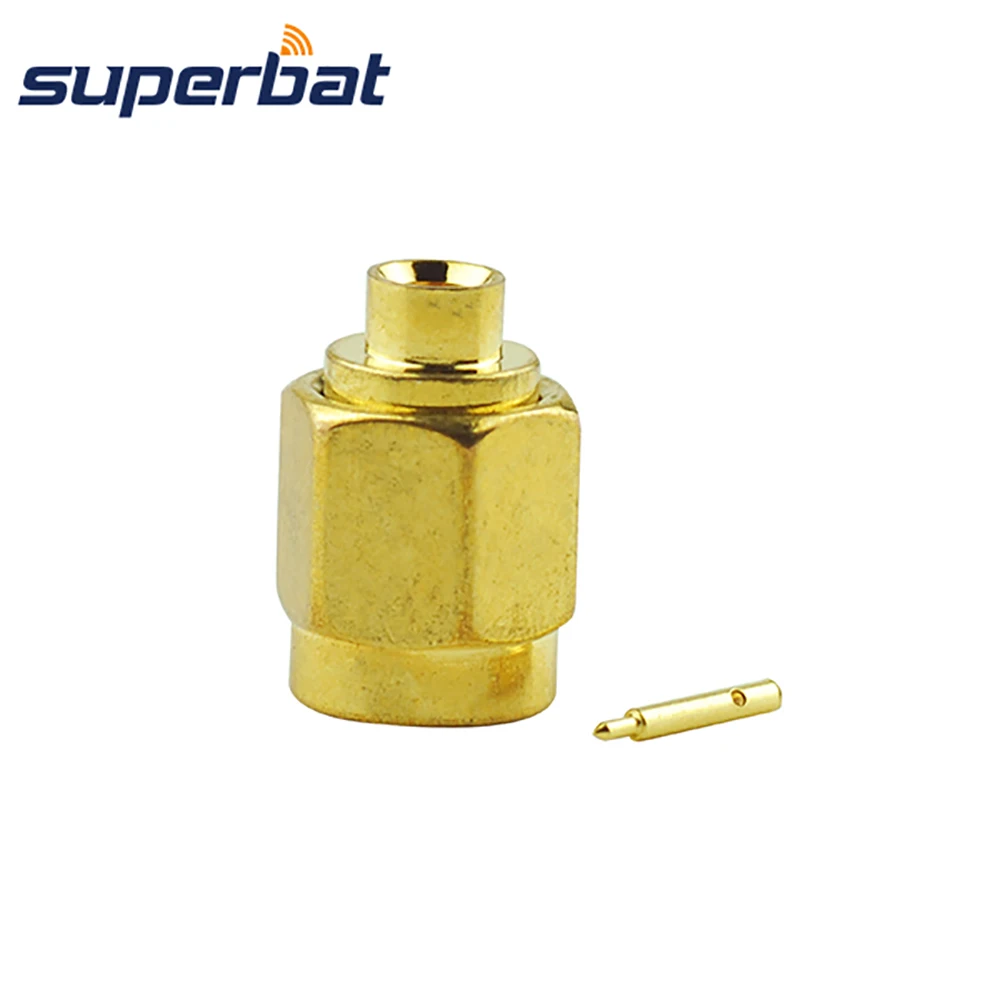 Superbat SSMA Solder Male pin RF Coaxial Connector for RG405,Semi-rigid Cable .086''