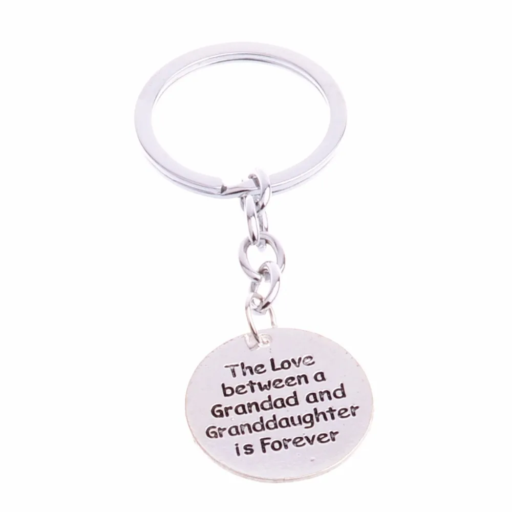 Bespmosp 12PC/Lot Trendy The Love Between Grandad And Granddaughter Is Forever Family Keychain Charm Pendant Gifts Jewelry New | Украшения