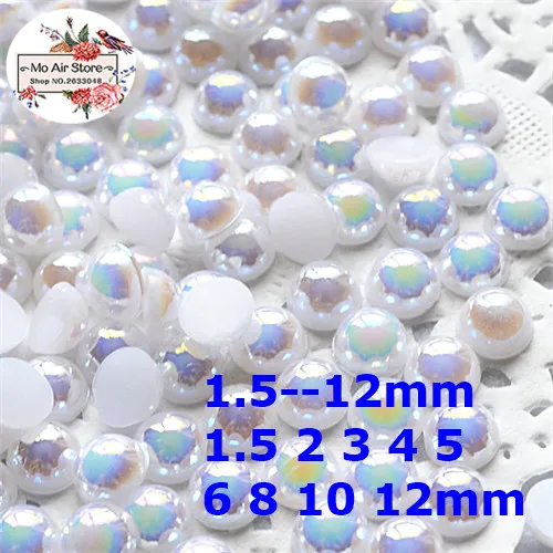 Белые полукруглые жемчужные бусины AB имитация жемчуга 2 мм/3 мм/4 мм/5 мм/6 мм/8 мм/10