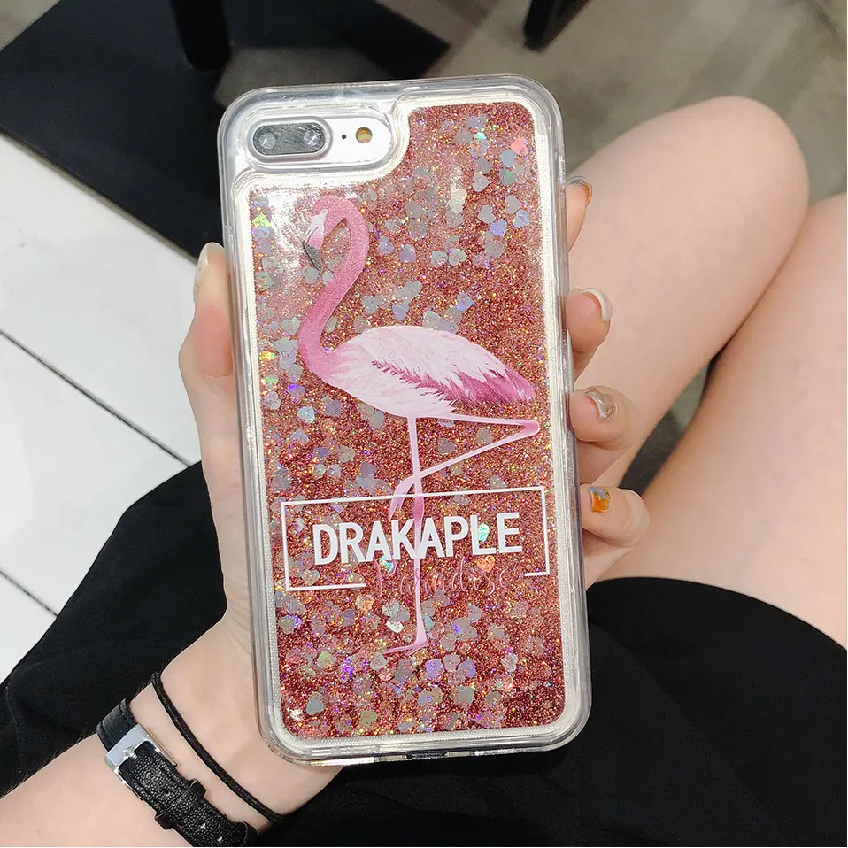 Динамический песок Телефон чехол для iPhone 6 S XS XR корпус фламинго 7 8 Plus X Max coque |