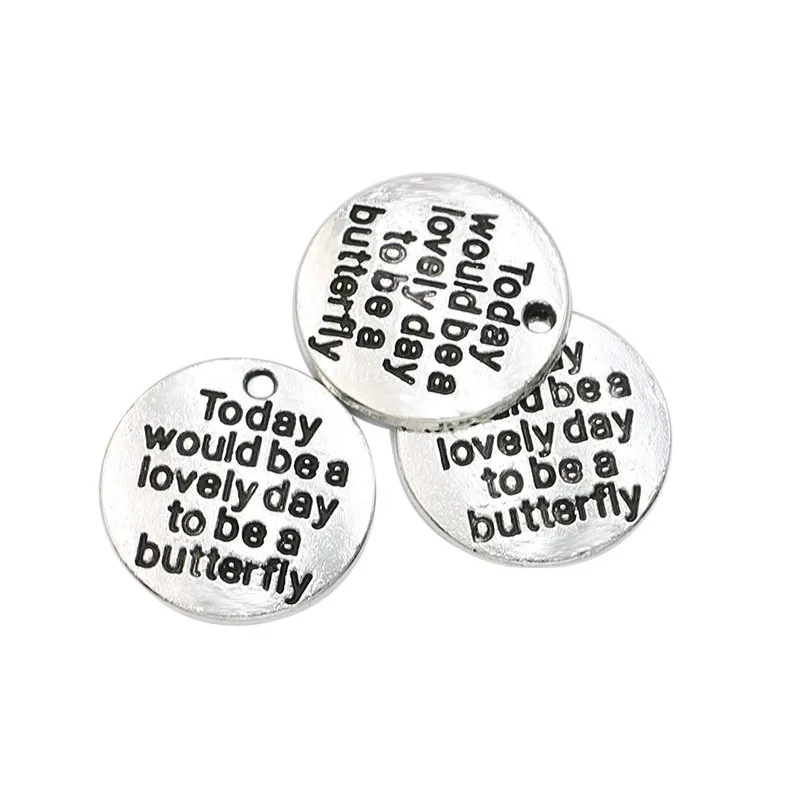 

Античное серебряное покрытие сегодня будет прекрасный день Подвески для изготовления ювелирных изделий браслет DIY ручной работы ремесло 20 ...