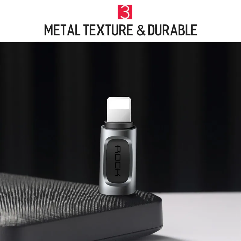 Адаптер ROCK Type c для освещения iPhone X 8 6 OTG Lightning Micro Famale Splitter USB C Microusb