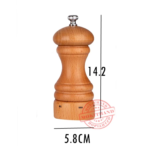 5 Inch -14.2CM Mokithand Буковые мельницы для перца, набор кухонных инструментов, кухонные инструменты, безопасная для пищевых продуктов мельница из углеродистой стали 5' 6' 8' 10' с ручным движением - Цвет: 5 Inch -14.2CM
