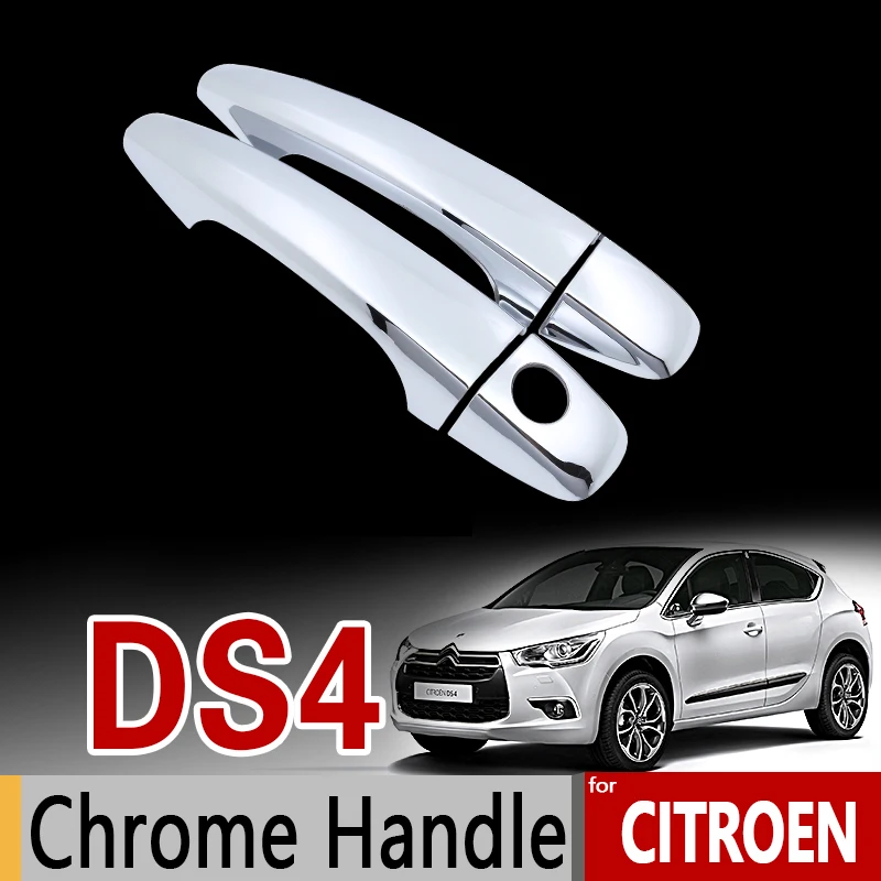 Chrome Handle Cover Trim Set for Citroen DS DS 4 2010 2011 2012 2013 2014 2015 2016 2017 2018 Crossback Car Accessories Stickers