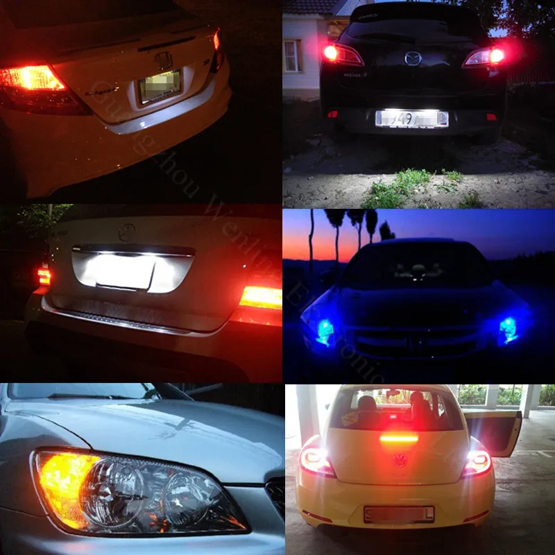 WLJH 2 шт. красный T10 Led W5W 3014 SMD светильник 3rd тормозной верхняя Центральная высокое