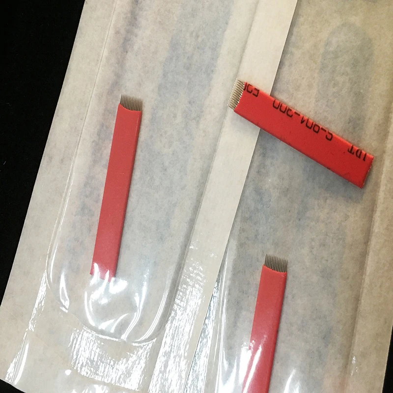

500Pcs Tattoo Needles Permanent Makeup Eyebrow Tatoo Blade Lamina Microblading Needles 0.20mm Flat Blades By Free Shipping
