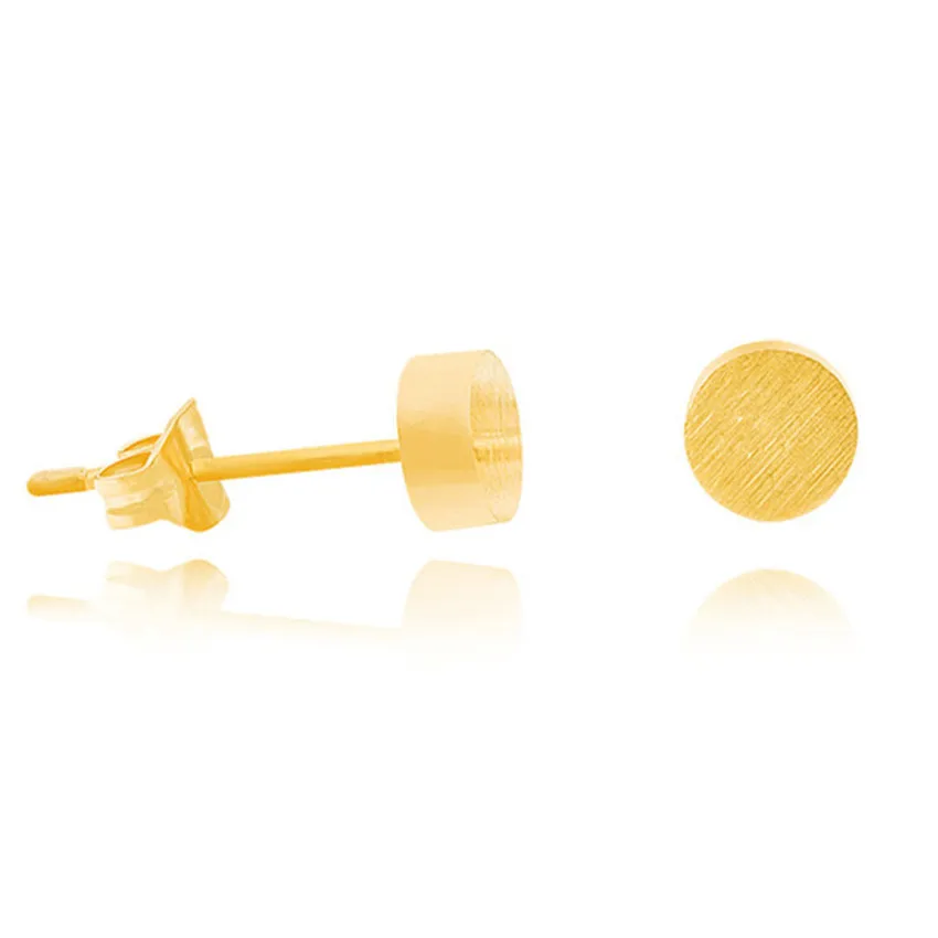 Женские серьги пусеты Круглые Гладкие золотого и серебряного цвета украшения в