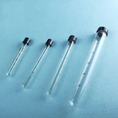 

Scale Line 25ml Glass Test Tube Round bottom with screw cap for Chemistry Laboratory