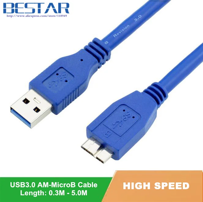Кабель USB 3 0 A папа AM на Micro B USB3.0 м 6 1 5 8 фут 2 фута футов 10 метра|usb 3.0 micro b|micro b usb 3.0usb male