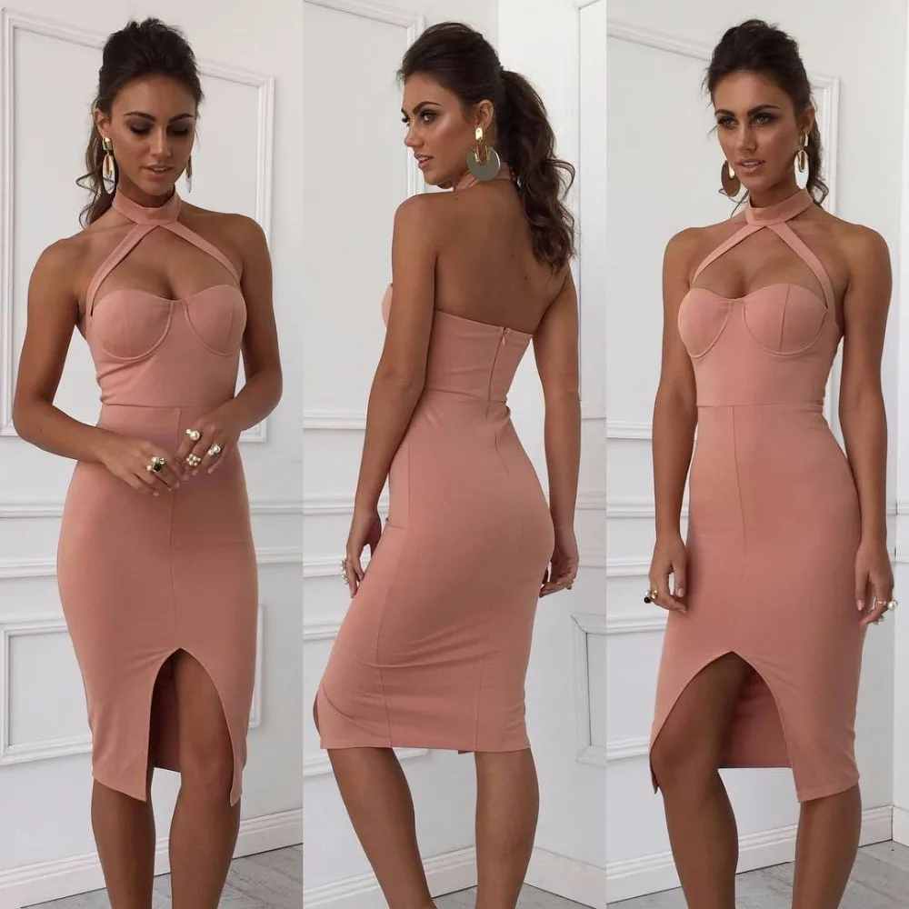 Danjeaner Plus Size Sexy Halter Black Summer Dress Women Evening Party Bodycon Girls Elegant Club High Waist Vestidos | Женская одежда