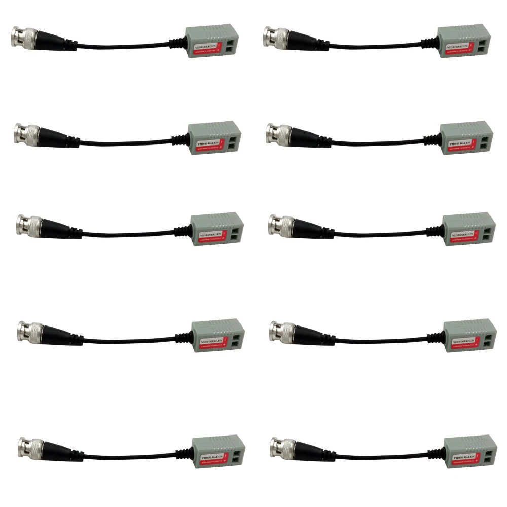 networks CAT 5 camera CCTV BNC coaxial passive video balun UTP transceiver adapter coaxial cable  10 Pcs (5 pairs)