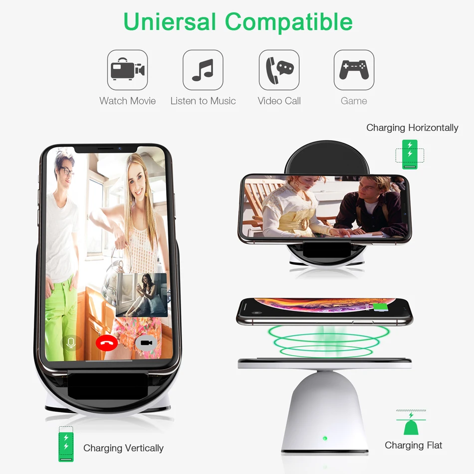 CHOETECH Qi Беспроводной Зарядное устройство Подставка для iPhone X XS Max быстрая зарядная