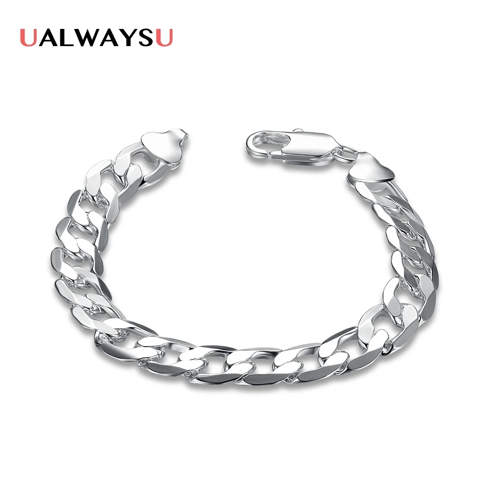 H262 Wholesale Fashion silver plated jewelry bracelet chain charm unisex lady gift classic hot curb | Украшения и аксессуары