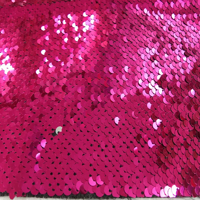 Bling Rosepink Silver Sequin Double-face Reversible Fabric Satin Back Glitter 30x22cm For DIY Sewing | Дом и сад