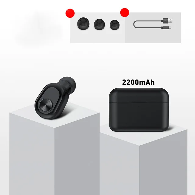 BL1 мини-наушники-вкладыши, беспроводные наушники с одним ухом, Bluetooth 150 часов, длительное время ожидания, музыка HiFi, стерео наушники с зарядным устройством 2200 мАч