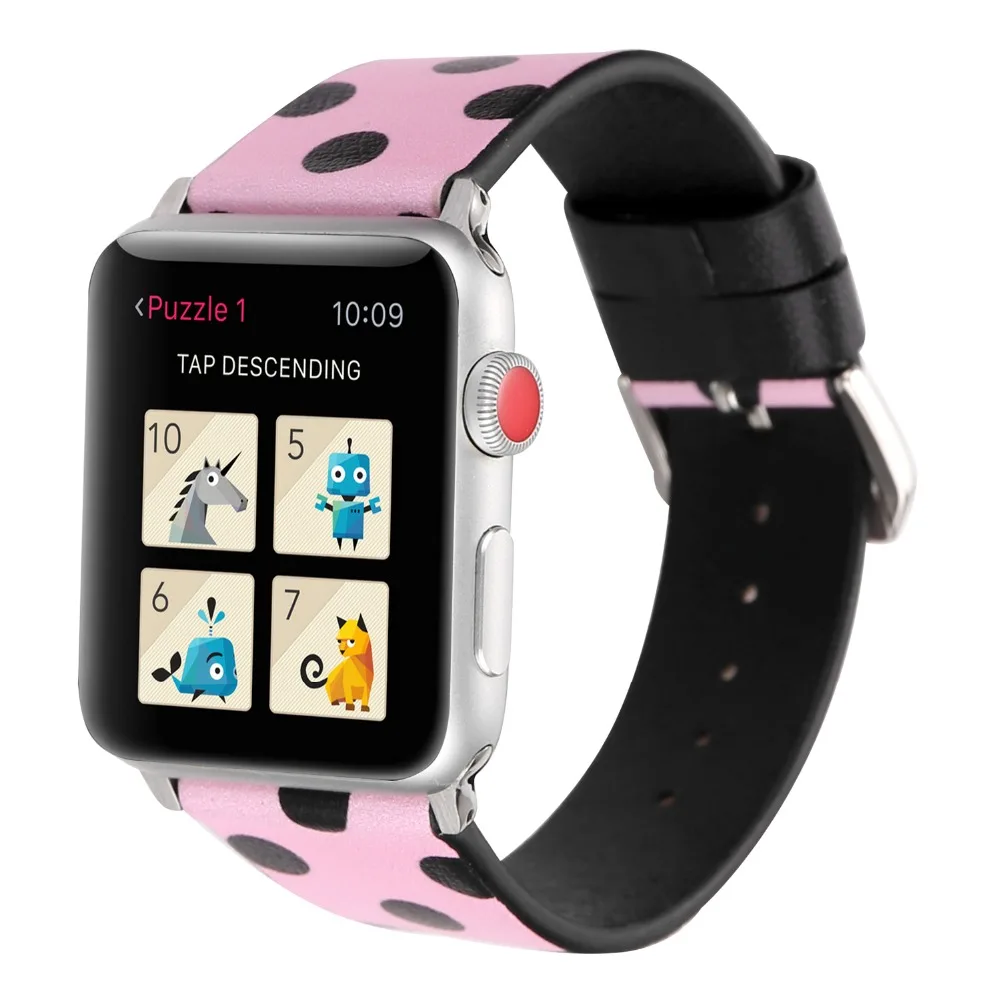 Кожаный ремешок для Apple watch band 40 мм 44 волнистый точечный браслет iWatch 38 42 series 3 4 5 se 6 |