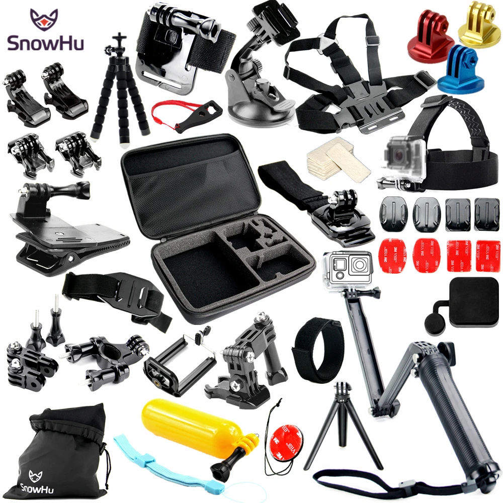 SnowHu для GoPro трехсторонний складной полюсный набор аксессуаров Gopro Hero 9 8 7 6 5 4 SJCAM
