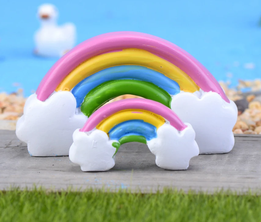 Sale 1 Pcs/lot Mini Resin Small Rainbow Fairy Garden Decor Crafts Home DIY Miniature | Дом и сад