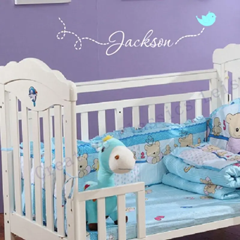 Бесплатная доставка персонализированные именные наклейки на стену в детскую