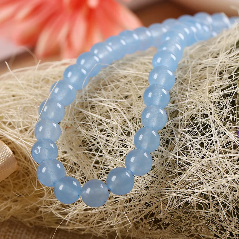 1 полоса натуральный камень Бусины 4/6/8/10/12/14 мм Круглый Синий Кристалл кварц