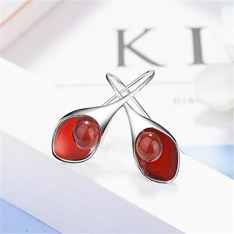 LULU-PIG 925 sterlingAgate серьги женские японские и корейские длинные серьги EH255