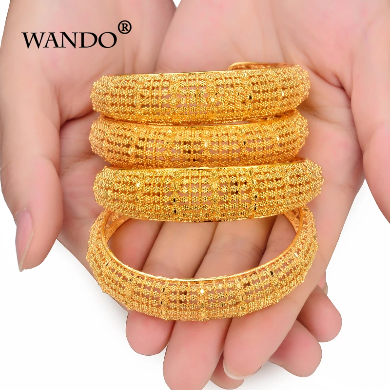 WANDO 4 шт./лот панк стиль Дубай золотые ювелирные изделия золотой цвет браслеты для