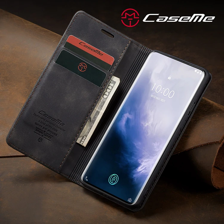 Магнитный чехол книжка для Oneplus 7 Pro кожаный бумажник One Plus телефона 1 + 7Pro с