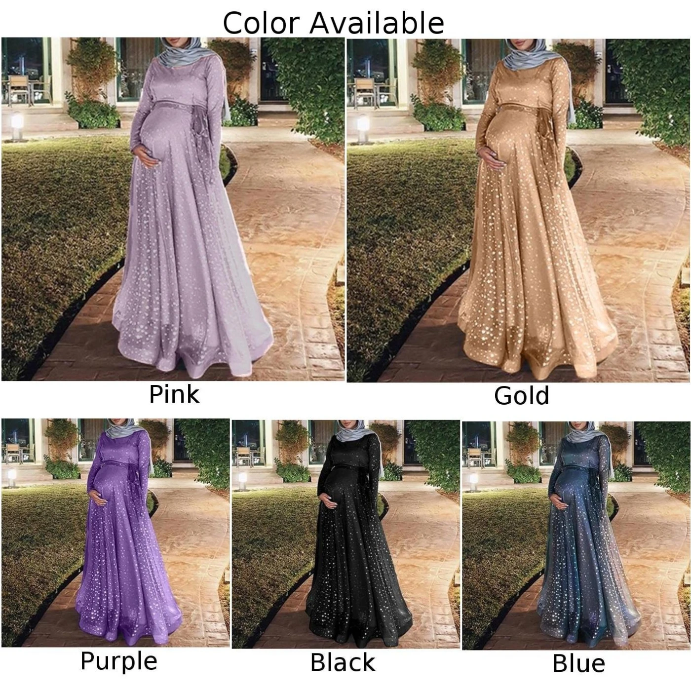 Модное женское мусульманское платье для беременных Одежда Коктейльное Макси