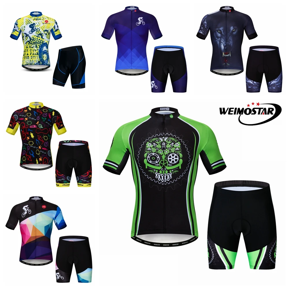 

Одежда для велоспорта 2019, мужской комплект, летняя одежда для велоспорта, дышащая велосипедная одежда с защитой от УФ-излучения/комплекты велосипедных Джерси с коротким рукавом и шортами