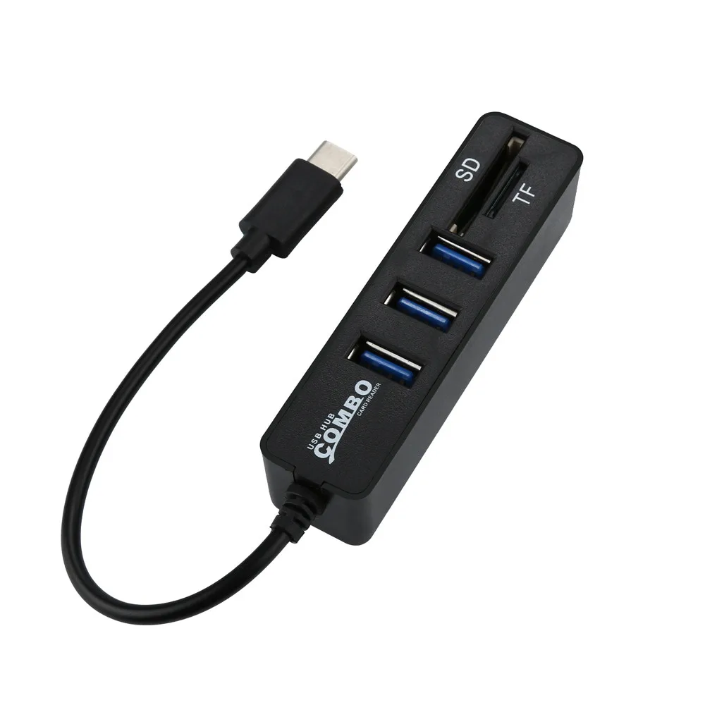 2 в 1 Type C OTG USB 0 Hub Splitter Combo 3 порта и SD/TF кардридер 6J16 Прямая поставка|USB-хабы| |