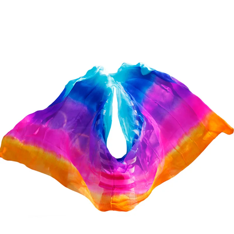 

Belly Dancing Veils Silk Props Women 100% Silk Belly Dance Hand Dyed Veils Can be customized 100% Silk Accessories