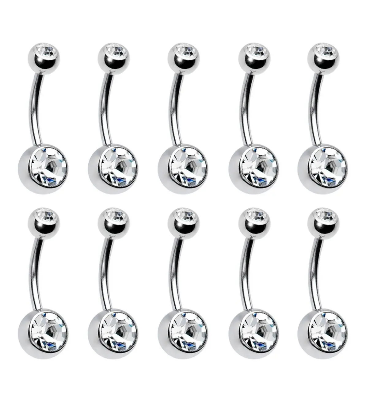 

10pcs Set Sexy Women Piercing Ombligo Piercings Navel Ring Colorful Body Jewelry Pircings Surgical Steel Belly Button Ring