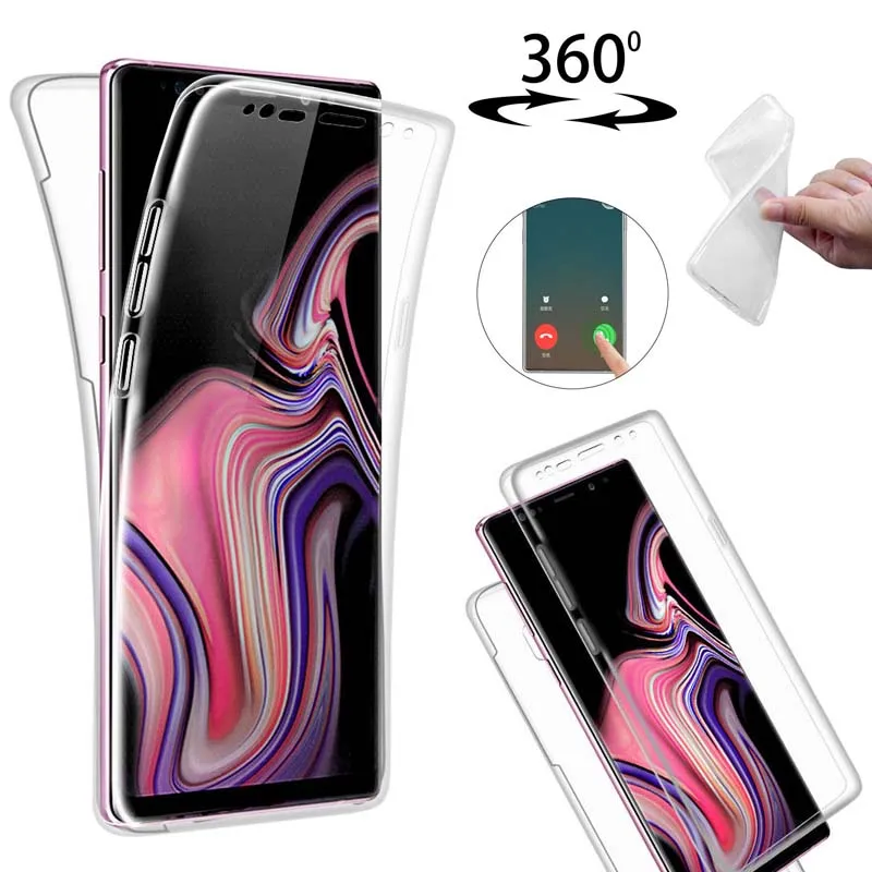Мягкий чехол из ТПУ на 360 градусов для Samsung Note9 S9 S8Plus S6 S7 edge Note8 A3 A5 A7 A6 A8 J3 J5 J7