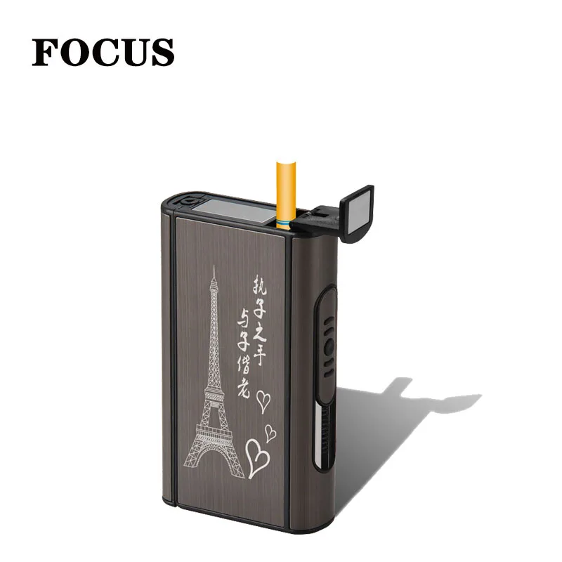 Портсигар Isqueiro USB Mecheros a Prueba De Viento Cigarette Con гаджеты encendedor Para Los Hombres электронная