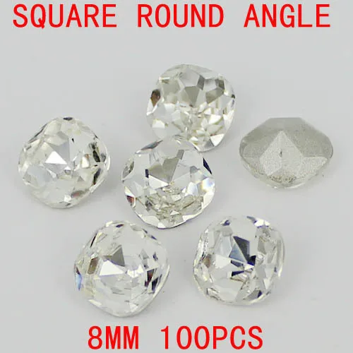 

Square With Round Angle Square Shape Luxury Stone With Silver Foiled Crystal Stones Great For Scrap Booking Shoes Dresses Diy