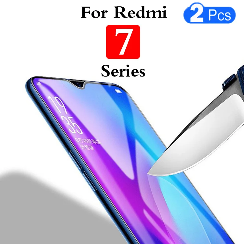 2 шт закаленное стекло для xiaomi redmi 7a note 7 pro 7pro Защитная пленка для экрана красная mi redmi 7 a note7 стекло Полный клей 9h пленка