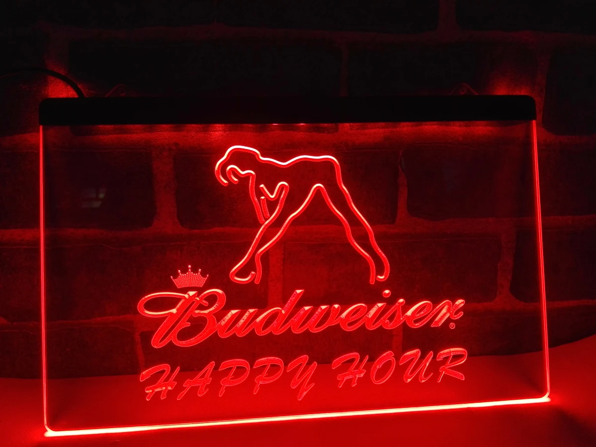 LA627 Budweiser пикантные танцор бар счастливые часы неоновая вывеска для организаций и