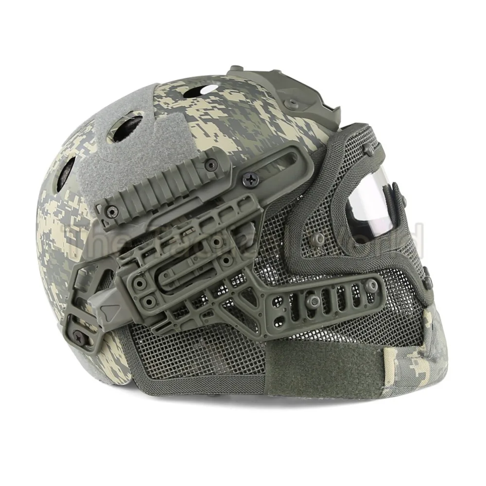 Airsoft Paintball Action Version Helmet Tactical Hunting Full Mask with NVG Mount and Side Rails | Спорт и развлечения