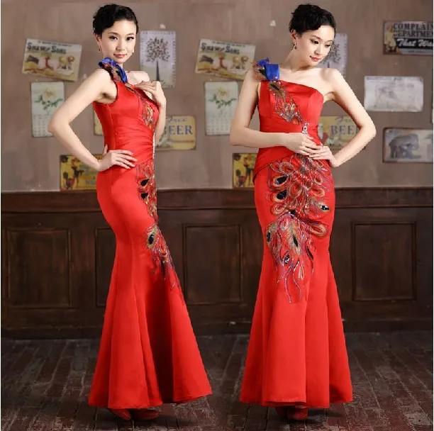 2013 Red Bridal gown red long wedding toast bridesmaid dresses skirt XLQ party together Free Shipping | Свадьбы и торжества