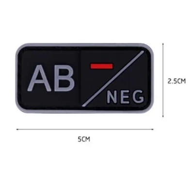 3D ПВХ патч A+ B+ AB+ O+ Положительный POS A-B-AB-O-отрицательный NEG Тип крови группа патч тактический боевой патчи военные значки - Цвет: 6