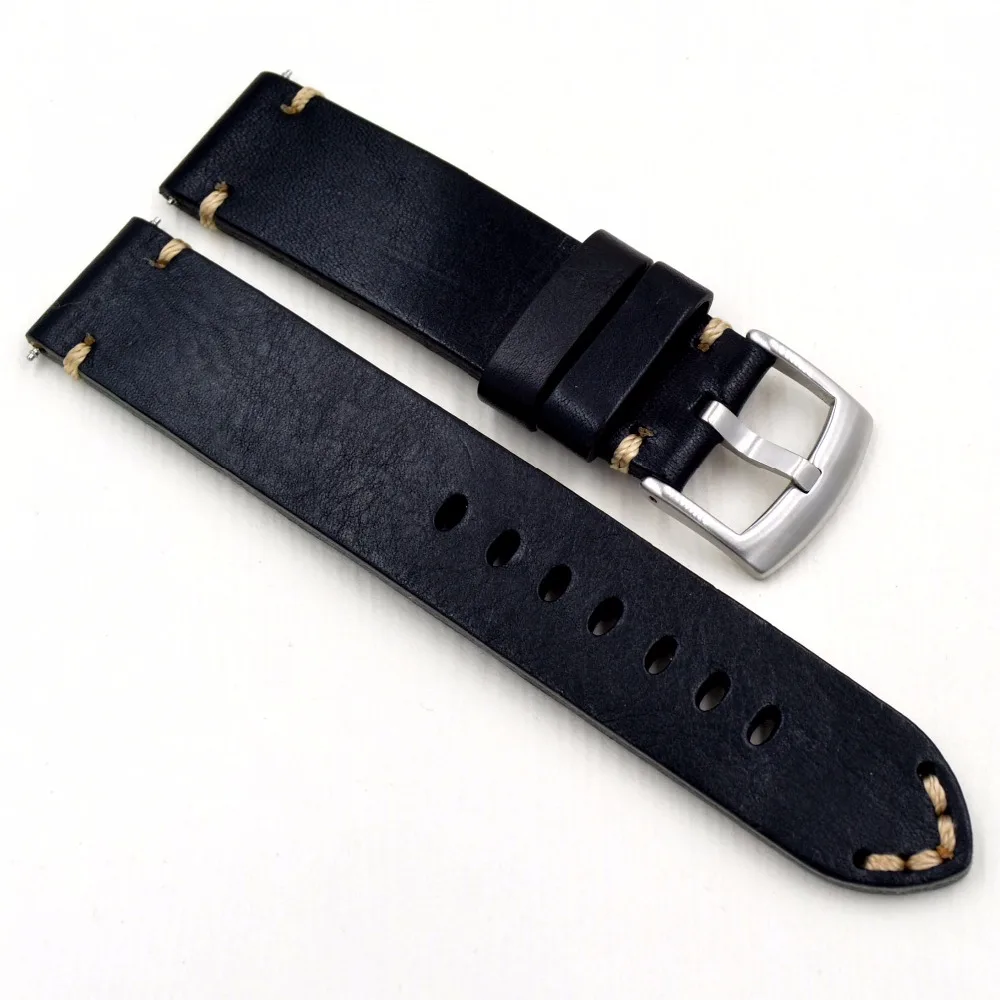 18 19 20 21 22mm Men Retro Handmade Genuine Leather Watch Band Strap High Quality Wristband Belt Bracelet For Omega Zenith Seiko | Наручные