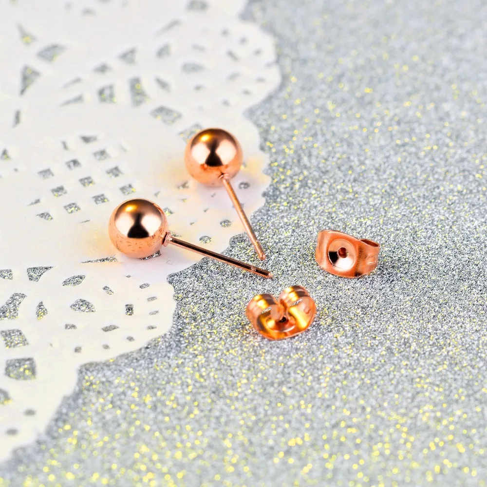 Мода женские серьги гвоздики с покрытием из розового золота|fashion stud earrings|little