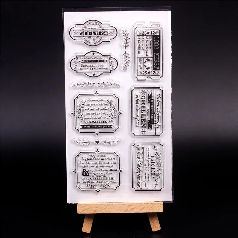 Dutch word Rubber Silicone Clear Stamps for Scrapbooking Tampons Transparents Seal Background Stamp Card Making Diy Tag label | Канцтовары