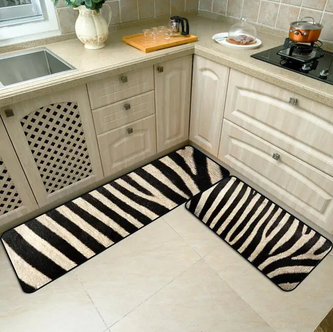 Simulated Animal Skin Pattern Anti-Slip Kitchen Mat Tiger Leopard Long Bath Carpet Entrance Doormat Tapete Bedroom Floor Mats | Дом и сад