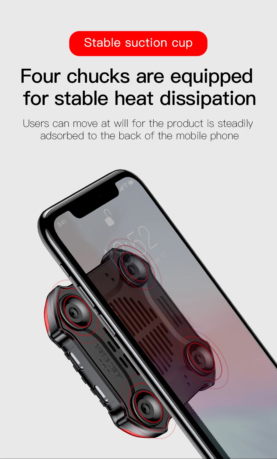 Baseus кулер для мобильного телефона для iPhone X, 8, 7, 6, 6S Plus, 5, 5S, SE, игровой Охлаждающий радиатор, аудио, Aux, адаптер для зарядки радиатора
