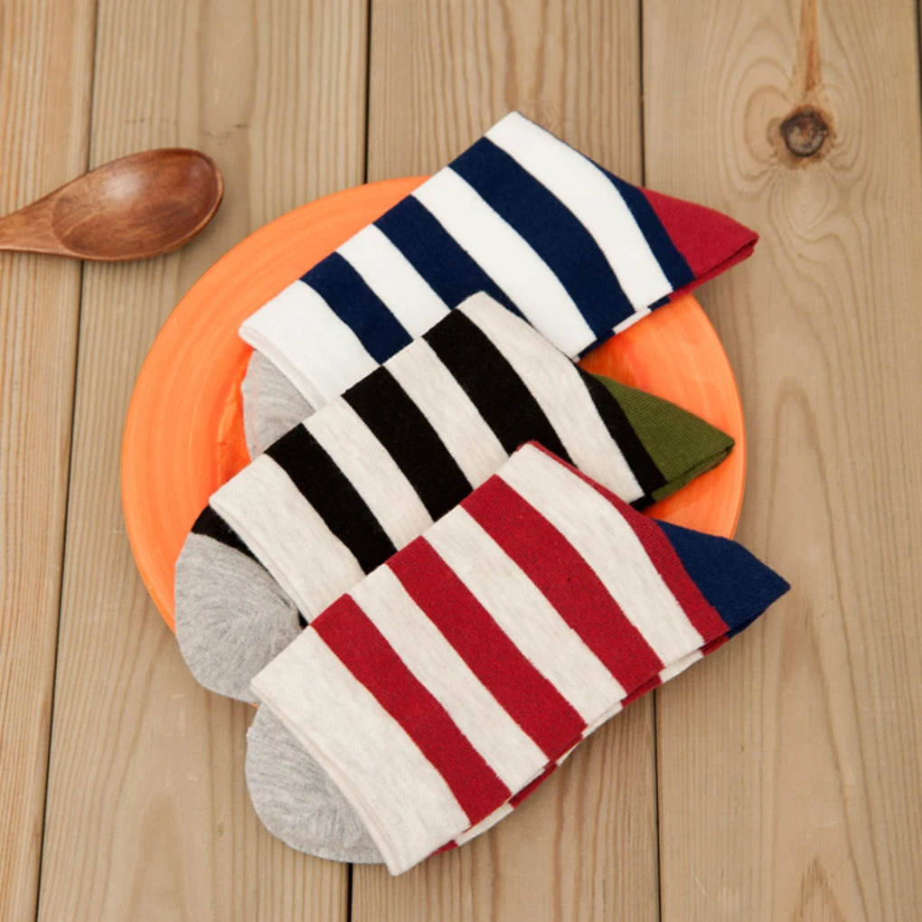 5 шт. Для мужчин взрослых чулки Демисезонный полоса полиэстер хлопок дышащий